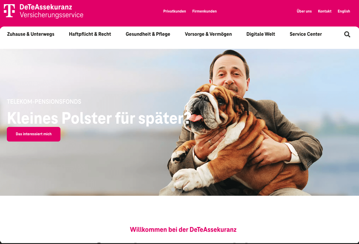 Website für DeTe Assekuranz