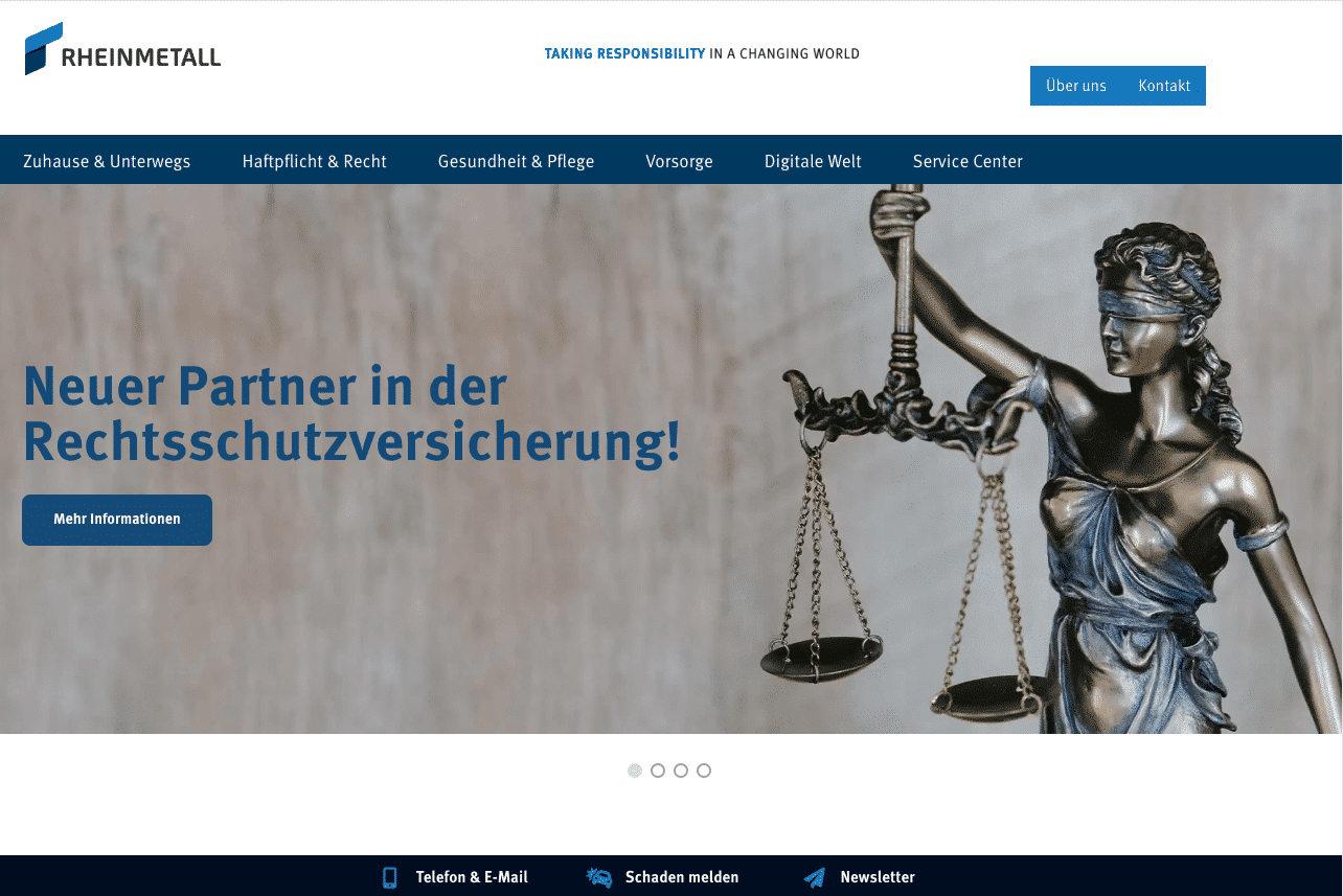 Website für Rheinmetall Insurance Services
